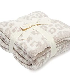 Manta de estampado de leopardo MARKABLE, Blanco