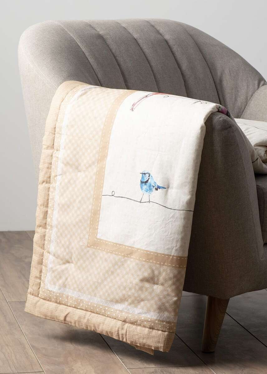 Manta de algodón Maison d'Hermine Birdies On Wire para cama - Imagen 9