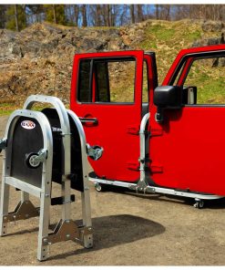 Carrito de Aluminio-Plata de 4 Puertas para Puertas