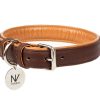 Collar de Cuero Genuino Premium Doble Acolchado para Perros