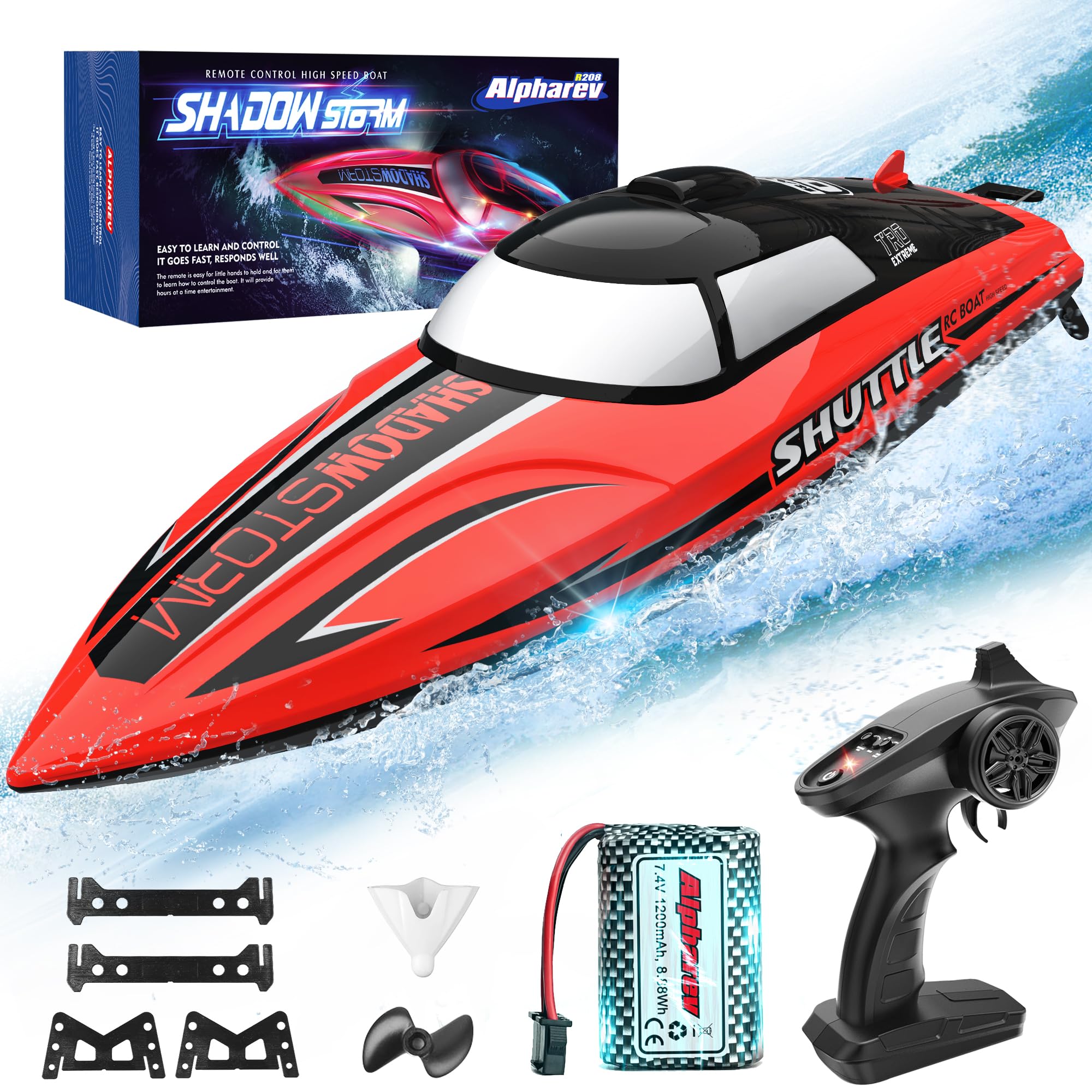 ALPHAREV RC Boat - R208 20+ MPH Barco de Control Remoto