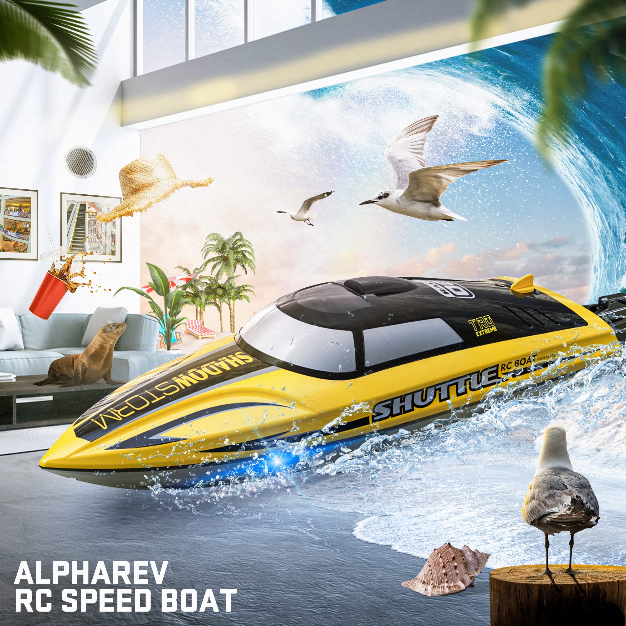 ALPHAREV RC Boat - R208 20+ MPH Barco de Control Remoto - Imagen 3