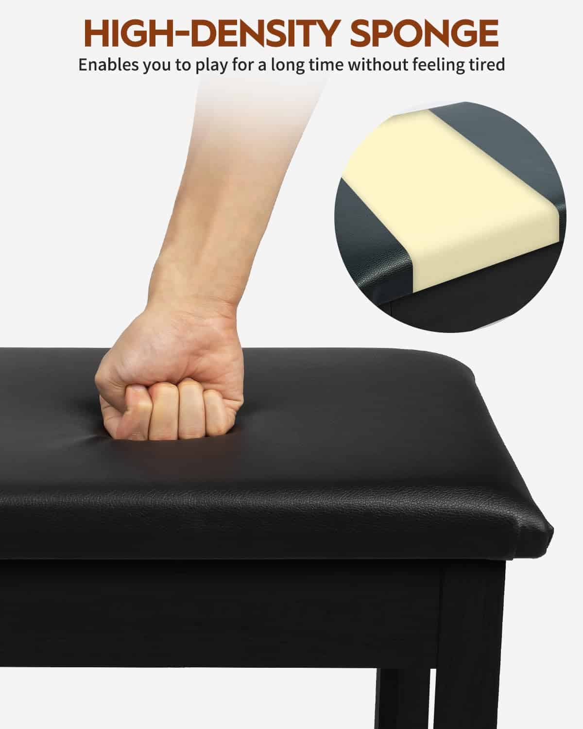 Banqueta de Piano STRICH con Almacenamiento, Banco de - Imagen 7