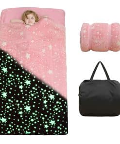 Saco de dormir para niños con estrellas de galaxia rosas