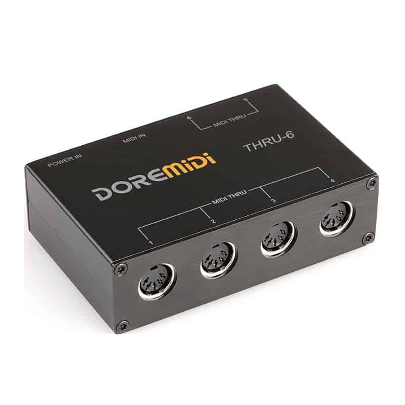 Thru 6 MIDI Box 1-In 6-Out Splitter con Cable de 3.3ft USB
