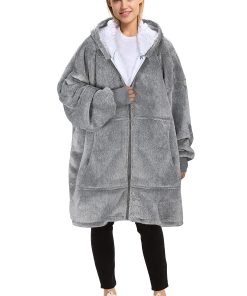 Manta con capucha Catalina con cremallera, sudadera con