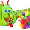 Túnel y Tienda de Juegos de Oruga Kiddey para Niños con 50