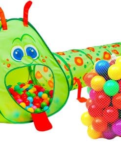 Túnel y Tienda de Juegos de Oruga Kiddey para Niños con 50