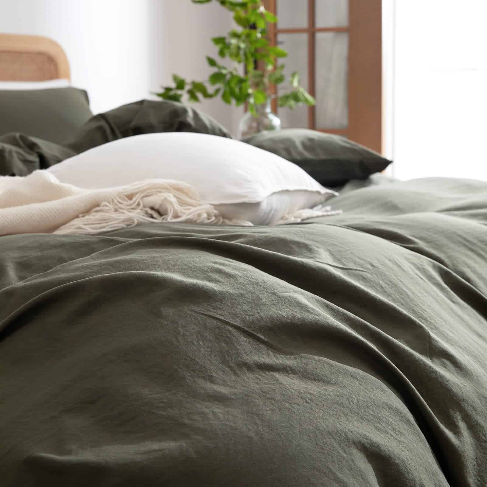 Juego de Funda Nórdica King BUPIRD Verde Oscuro, 100% - Imagen 7