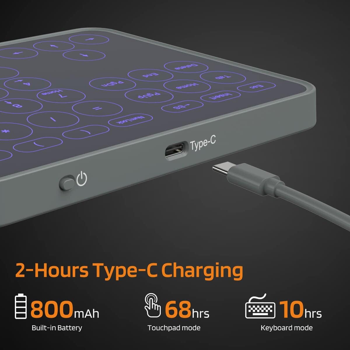 LTC Trackpad y Numpad Bluetooth con Cable/Inalámbrico, - Imagen 8