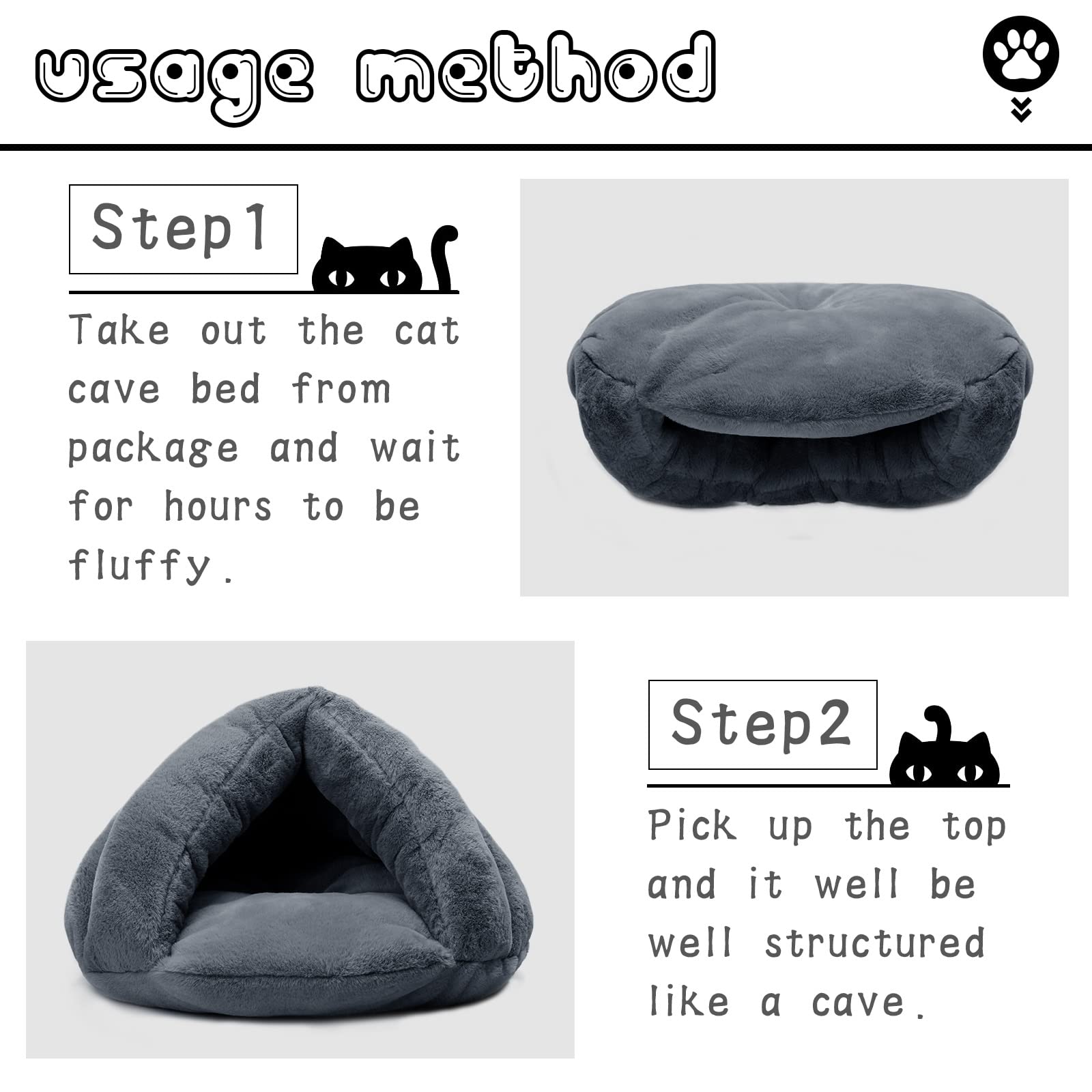 Cueva Tienda de Cama de Gato Acogedora de Felpa - Imagen 5