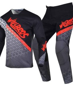 Conjunto de Jersey y Pantalones de Motocross -Negro Gris Roj