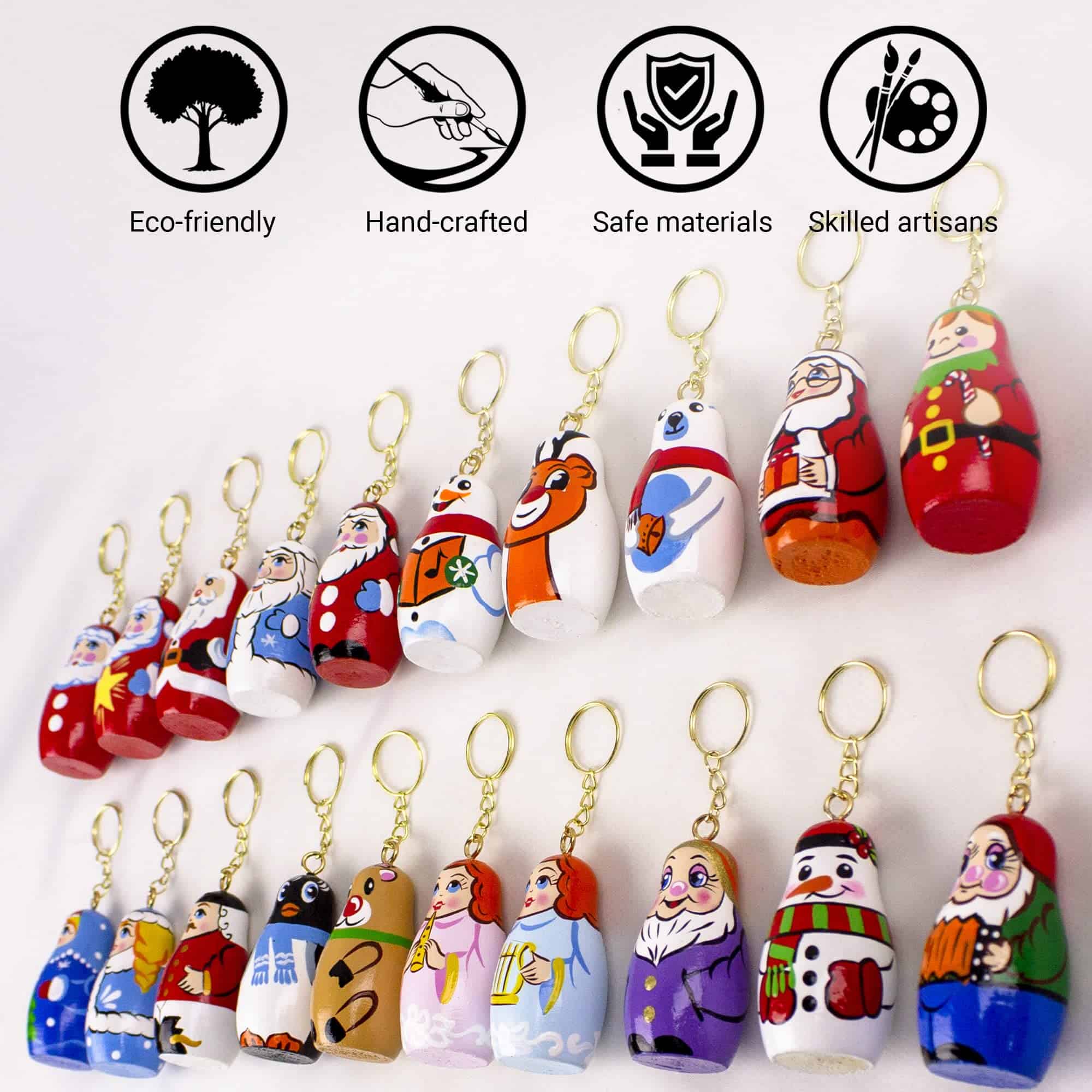 AEVVV Set de Llaveros de Muñecas de Anidación Navideñas 20 - Imagen 4