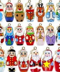 AEVVV Set de Llaveros de Muñecas de Anidación Navideñas 20