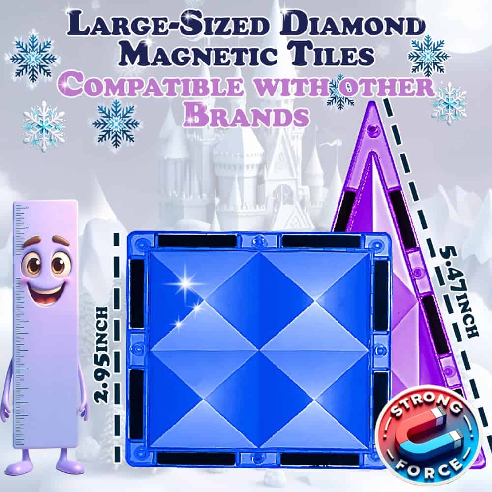 Little Pi 102pcs Frozen Princess Castle Magnetic Tiles - Imagen 6