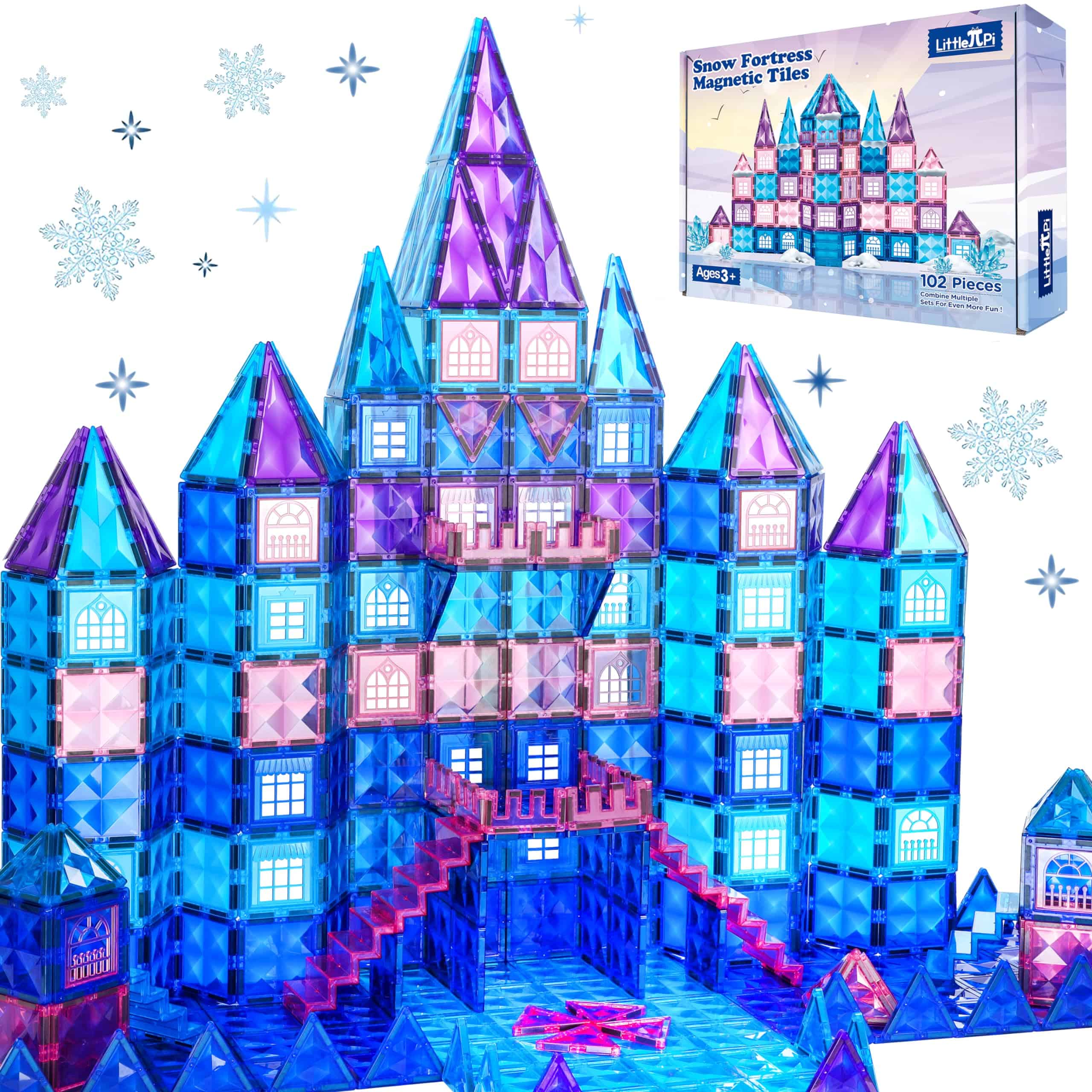 Little Pi 102pcs Frozen Princess Castle Magnetic Tiles