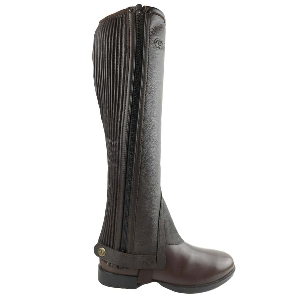 AK Side Zip con Panel Elástico Media Bota de Cuero de Grano