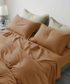 Juego de sábanas ajustables de algodón -Cobre
