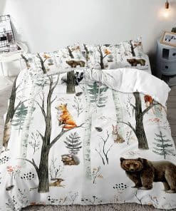 Juego de Funda Nórdica de 2 Piezas con Dibujos de Animales