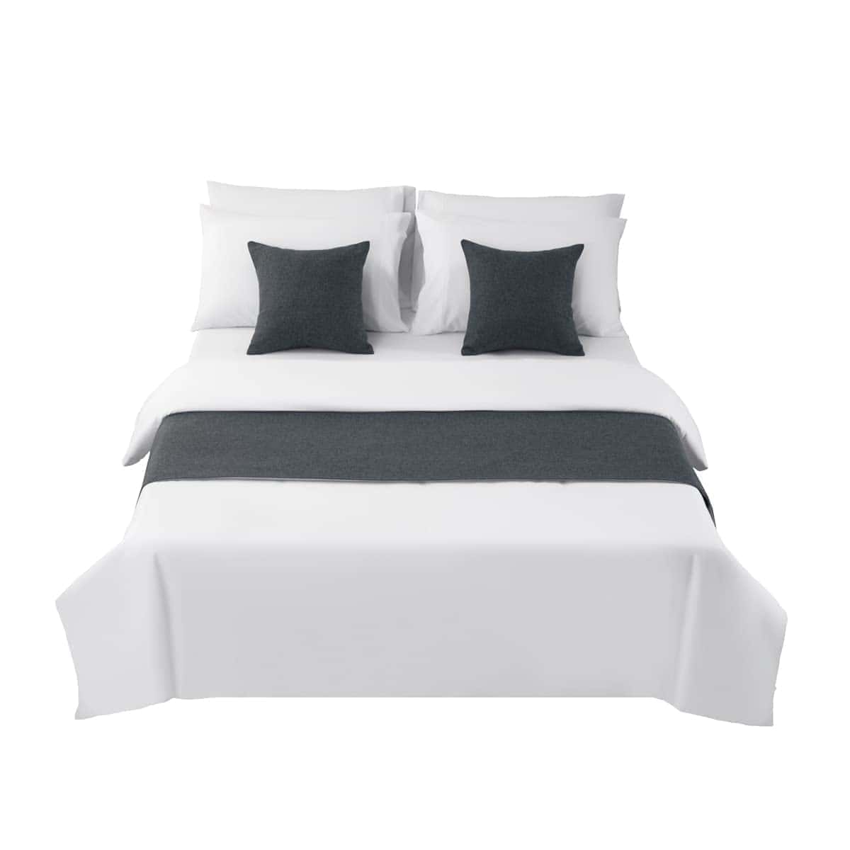 Cubrecama AMBERIS Gris Oscuro, Imitación de Lino Decorativo - Imagen 7