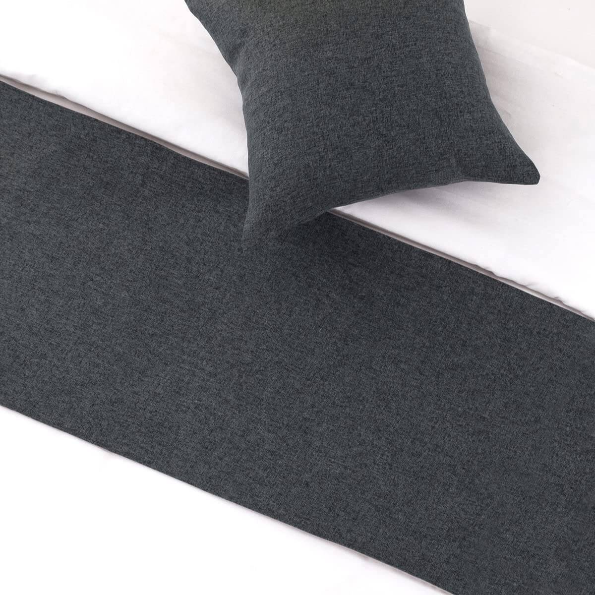 Cubrecama AMBERIS Gris Oscuro, Imitación de Lino Decorativo - Imagen 4