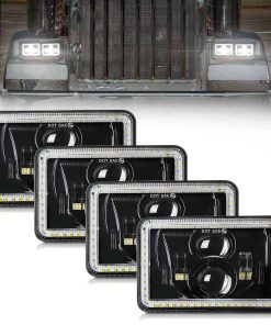 MAYELLO 4PCS 4x6 Faros LED DOT 60W Alto / Bajo Faros