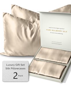 SUNDAYSILKS� | Fundas de Almohada de Seda 2 -Leche de Avena