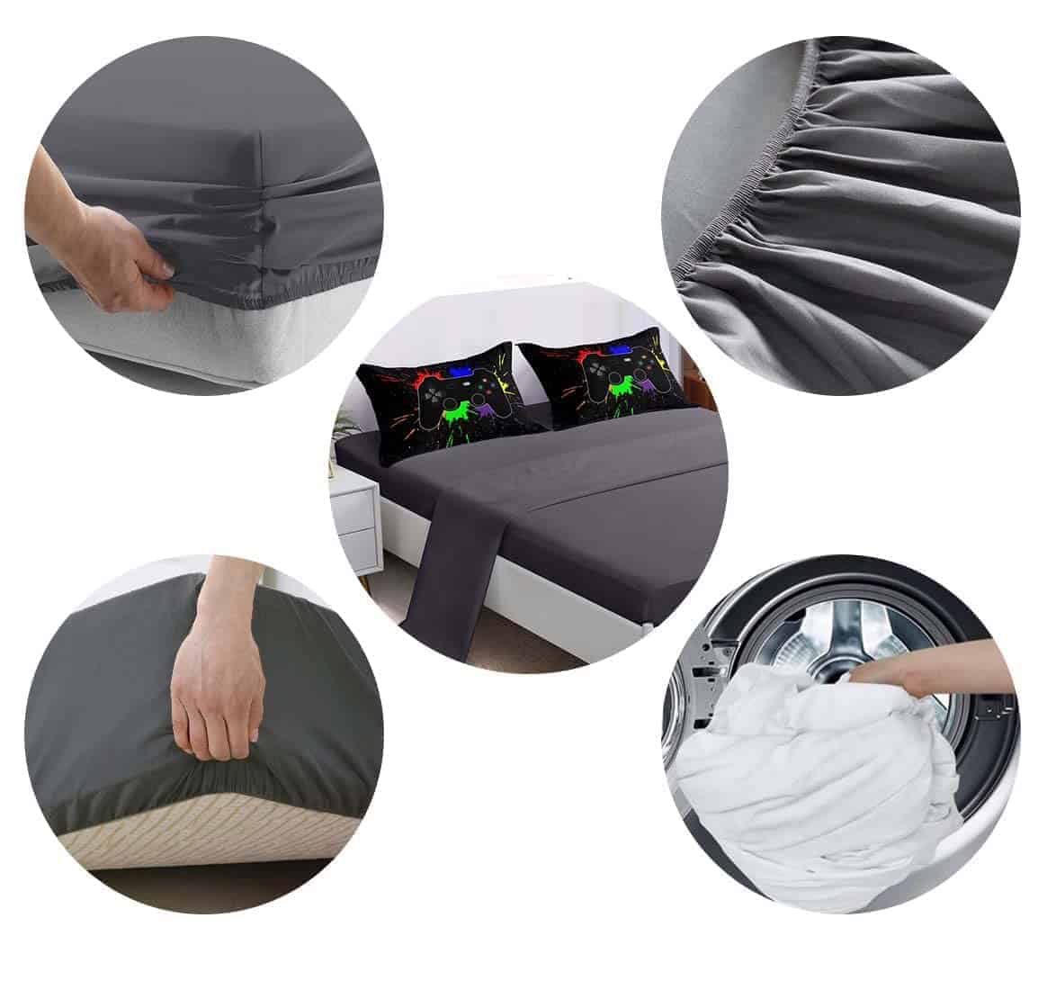 Juego de 6 Piezas Gamer para Niños, Set de Ropa de Cama de - Imagen 6