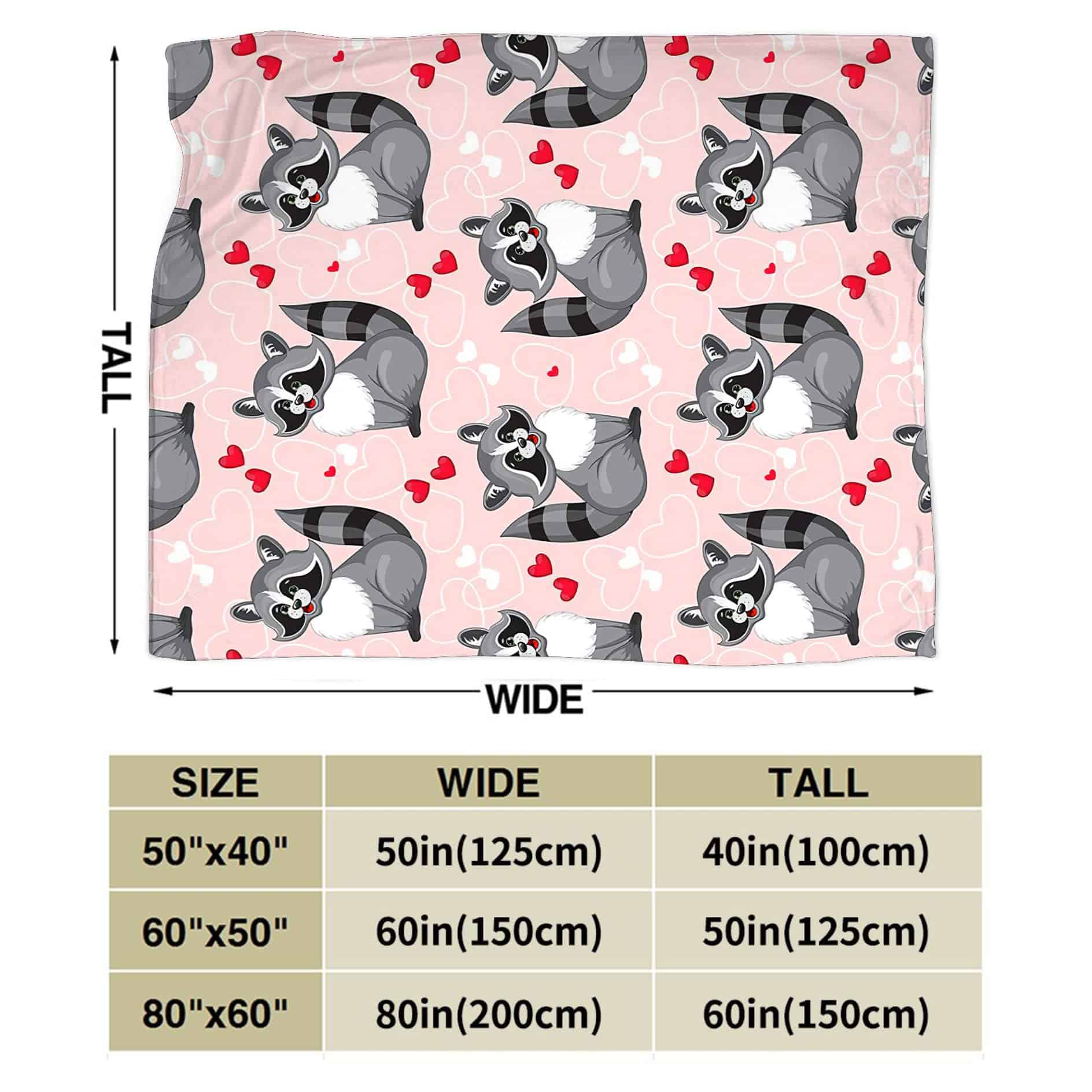 Manta de Tirar Moderna de 50"x60" con Diseño de Mapache - Imagen 4