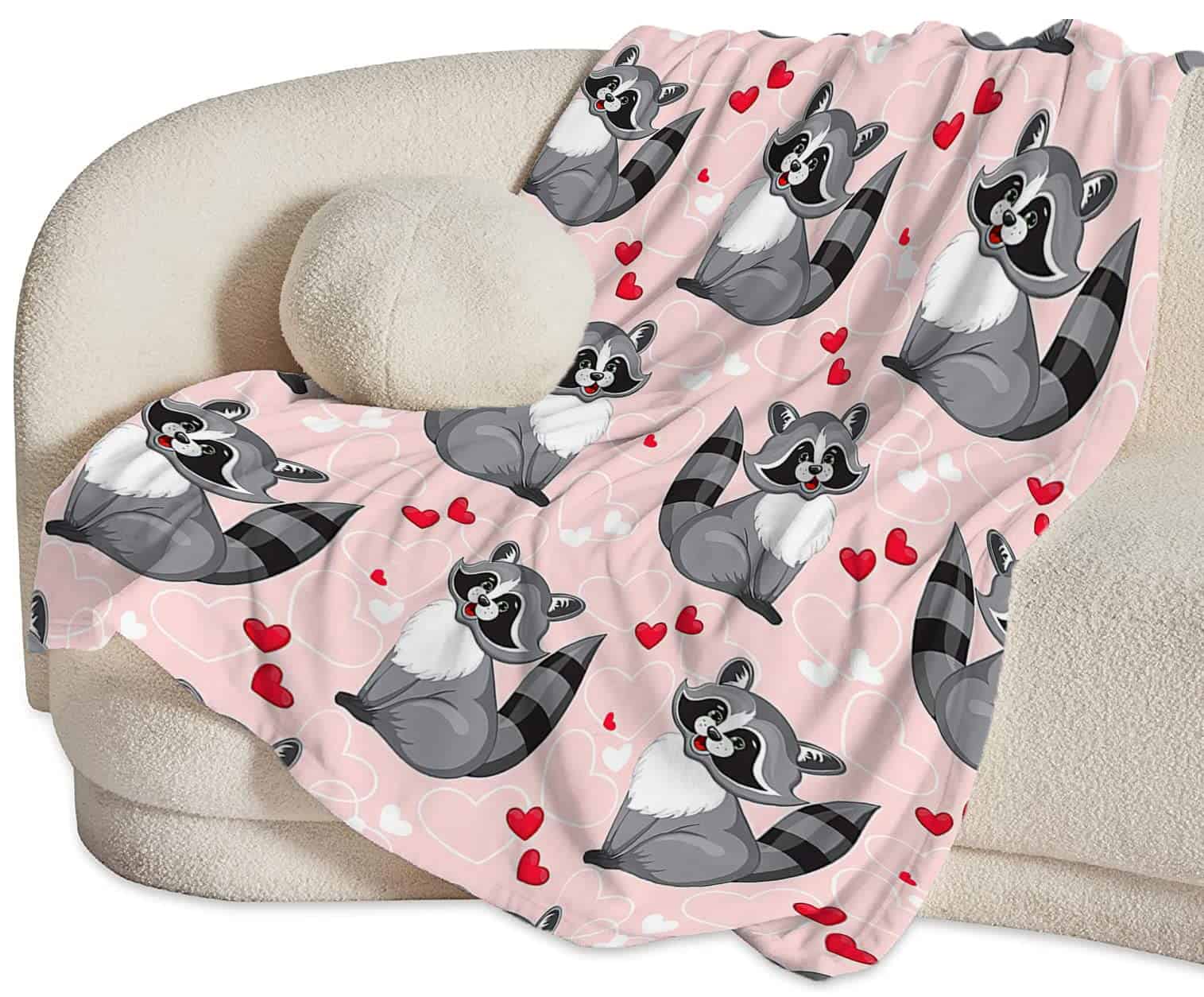 Manta de Tirar Moderna de 50"x60" con Diseño de Mapache - Imagen 3