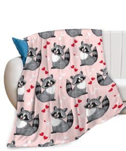 Manta de Tirar Moderna de 50"x60" con Diseño de Mapache