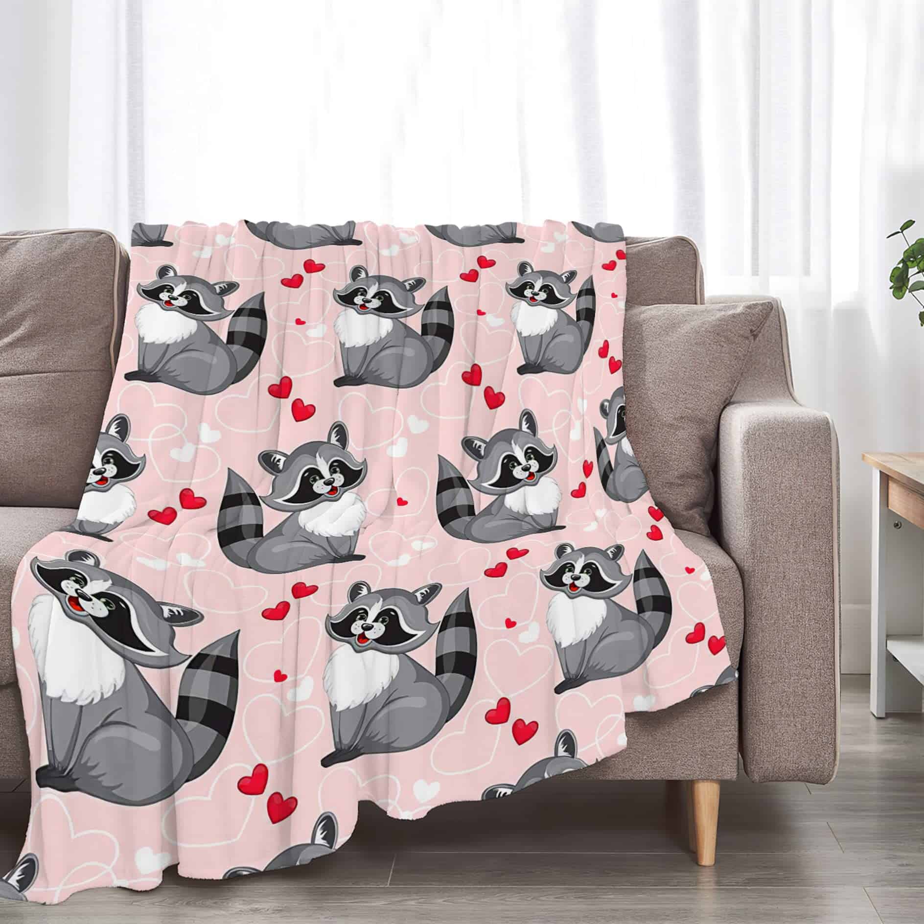 Manta de Tirar Moderna de 50"x60" con Diseño de Mapache - Imagen 7