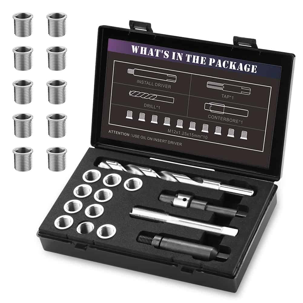 Kit de Reparación de Roscas M12x1.25 SENNMONN con Brocas de