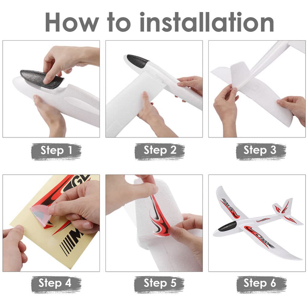 Avión de Lanzamiento a Mano, Avión de Espuma Planeador, - Imagen 6