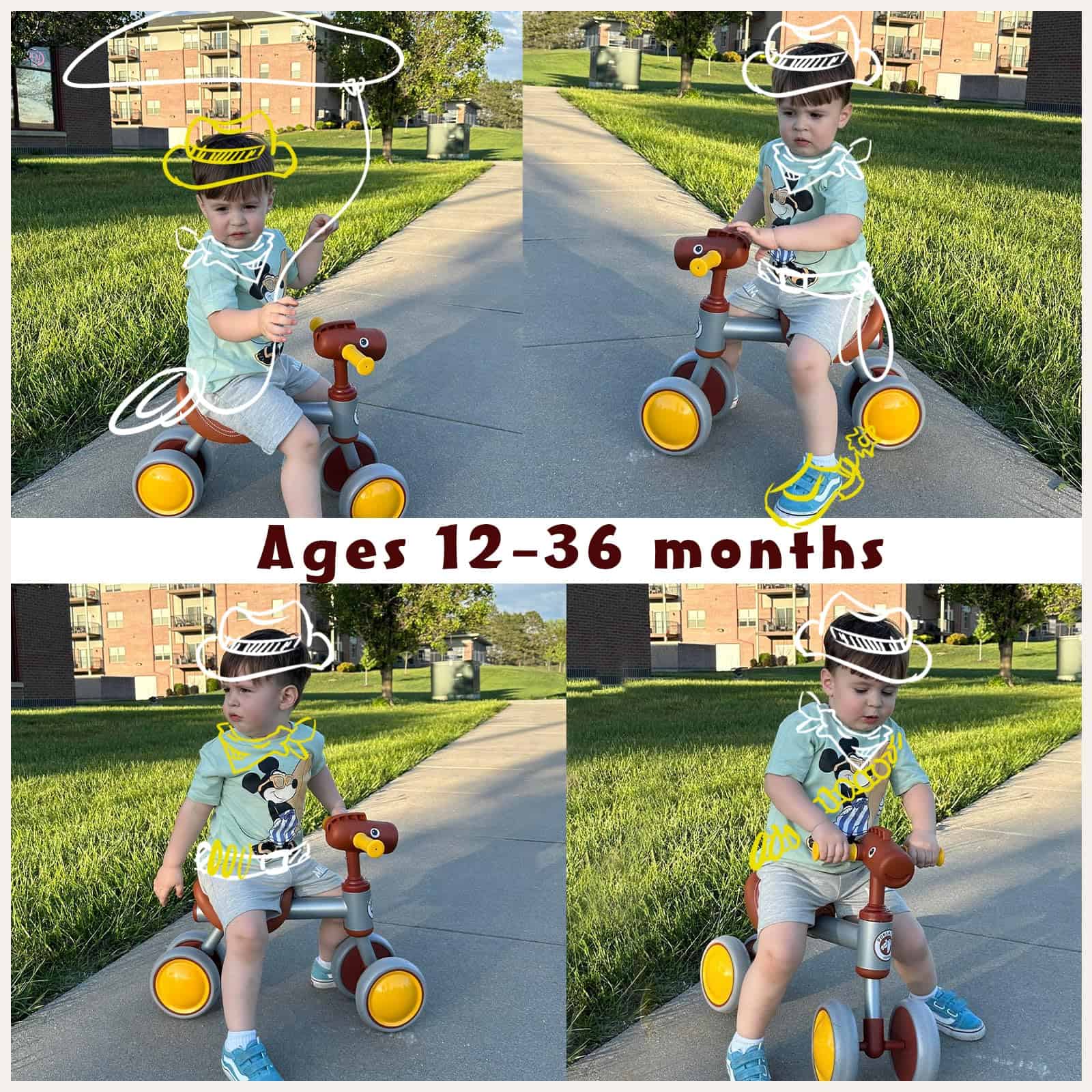 Bicicleta de Equilibrio PerKidern para Bebé de 1-2 Años, - Imagen 7