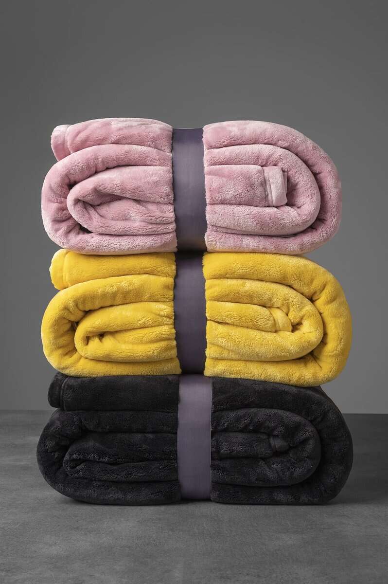 Manta extra gruesa de felpa mullida Mellowdy (Rosa - Imagen 10