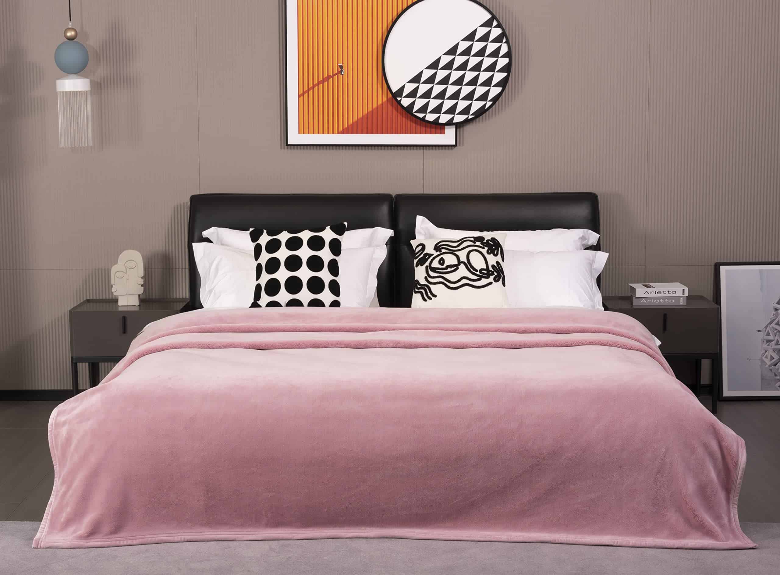 Manta extra gruesa de felpa mullida Mellowdy (Rosa - Imagen 6