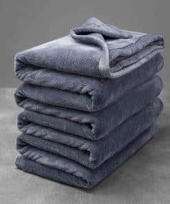 Manta de Franela Gruesa Extra Caliente Mellowdy (Gris