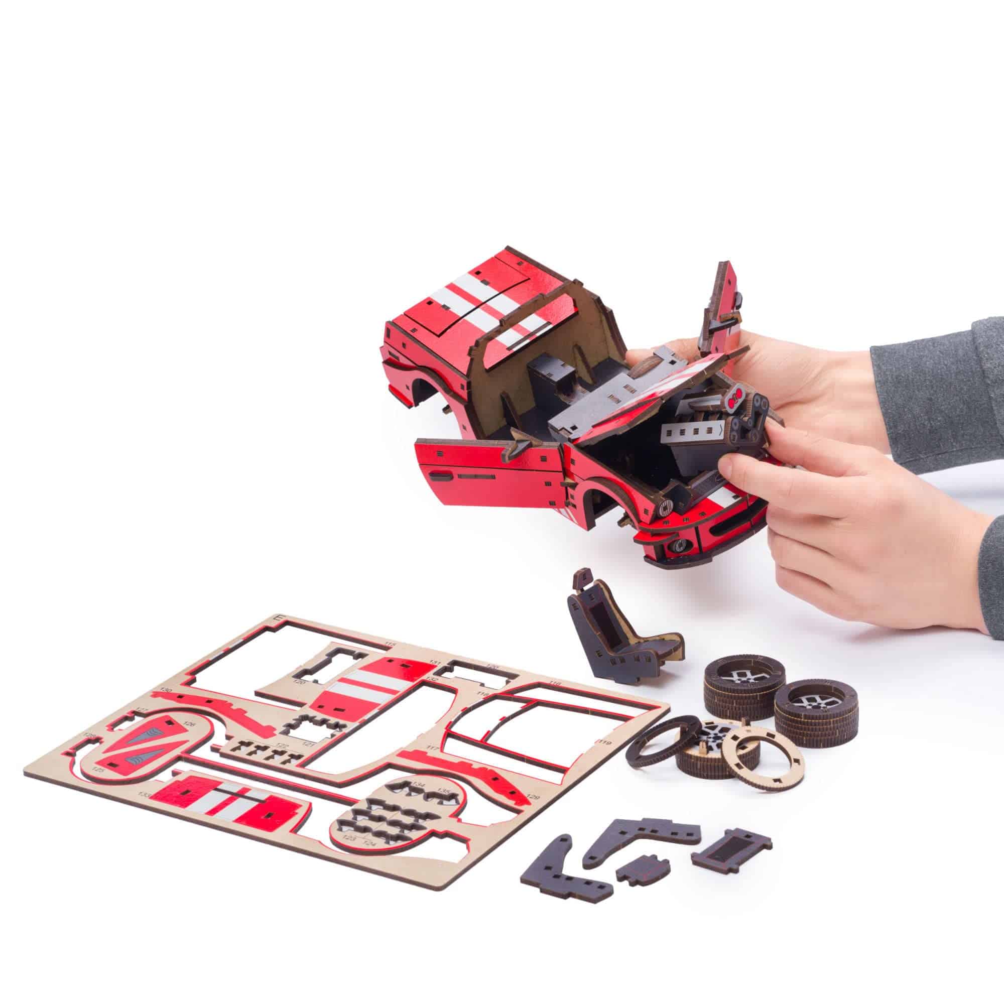 Rompecabezas 3D de madera UNIDRAGON - Muscle Car, Stallion - Imagen 9