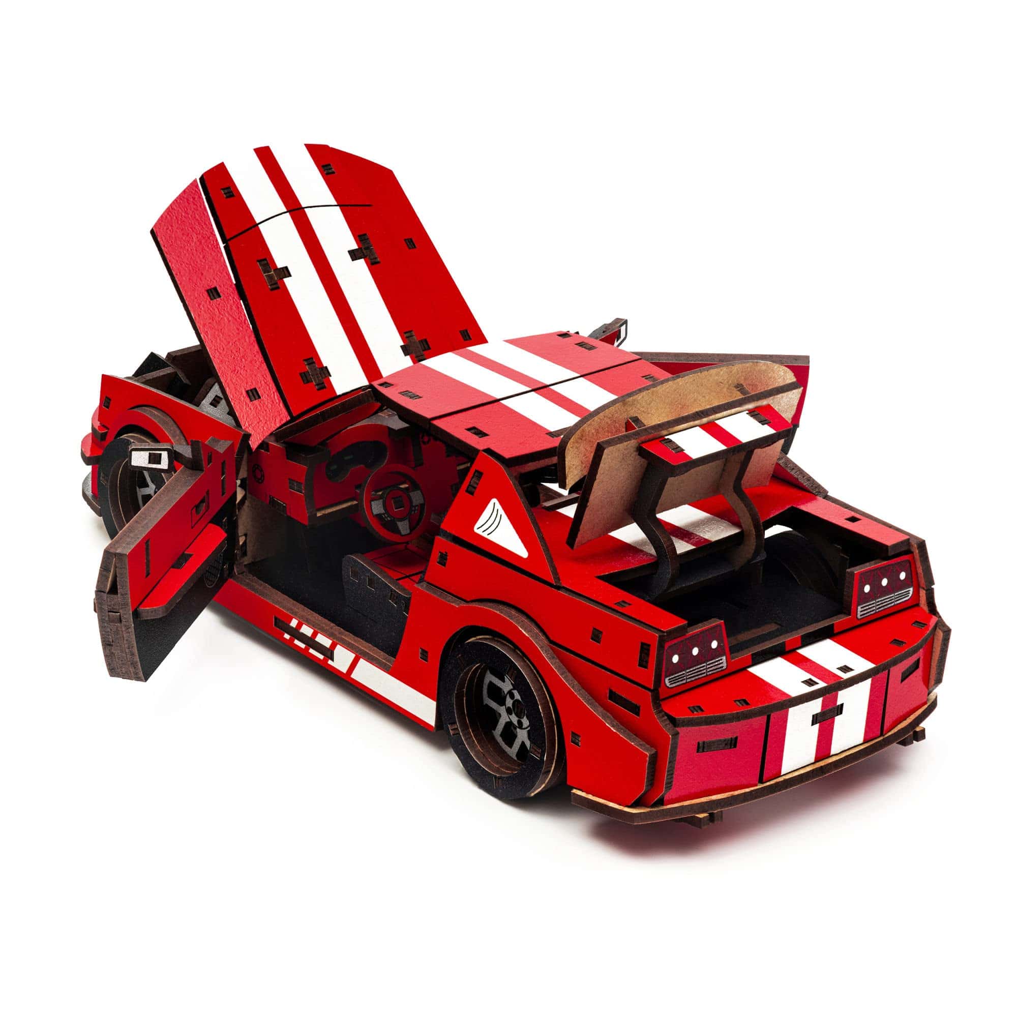 Rompecabezas 3D de madera UNIDRAGON - Muscle Car, Stallion - Imagen 4