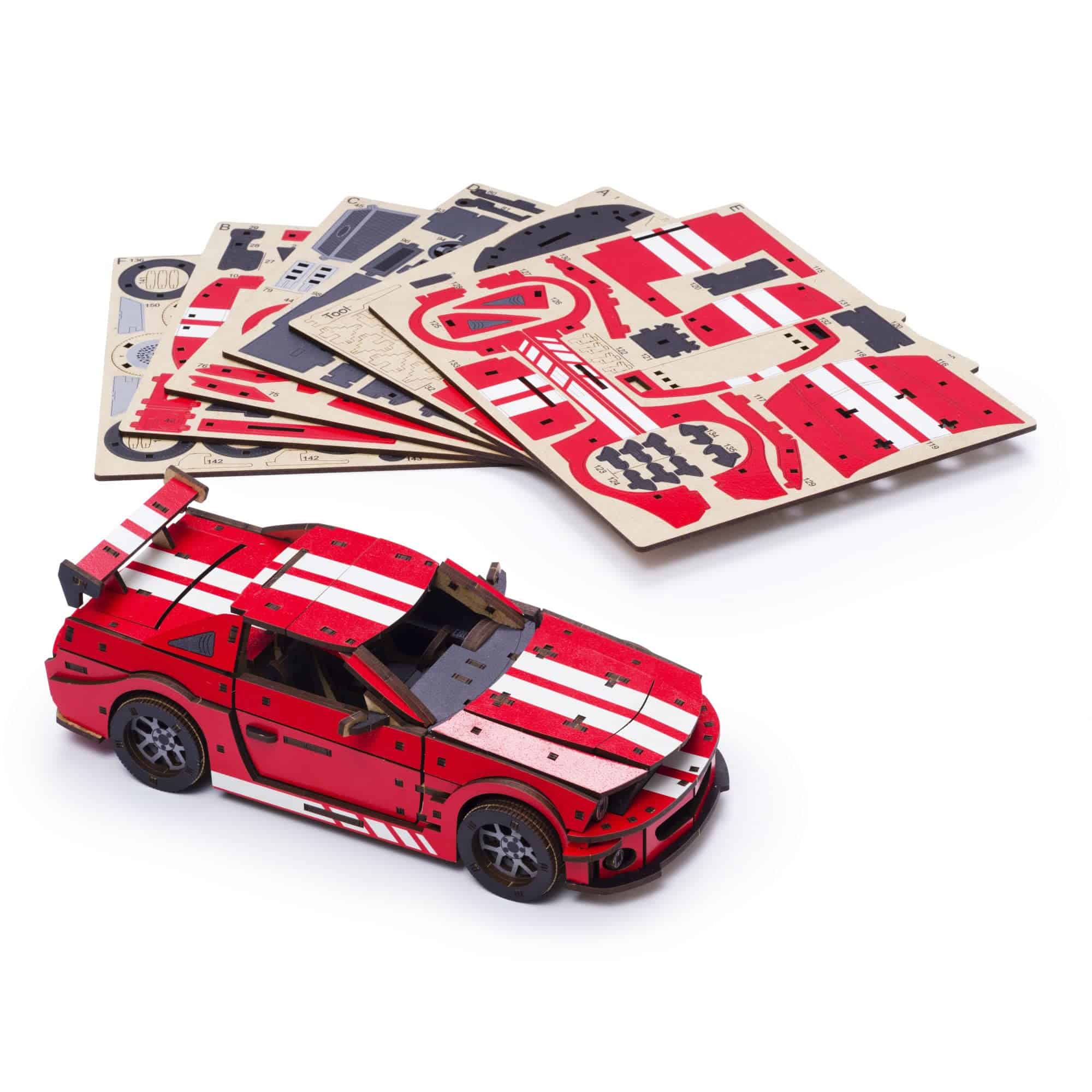 Rompecabezas 3D de madera UNIDRAGON - Muscle Car, Stallion - Imagen 8