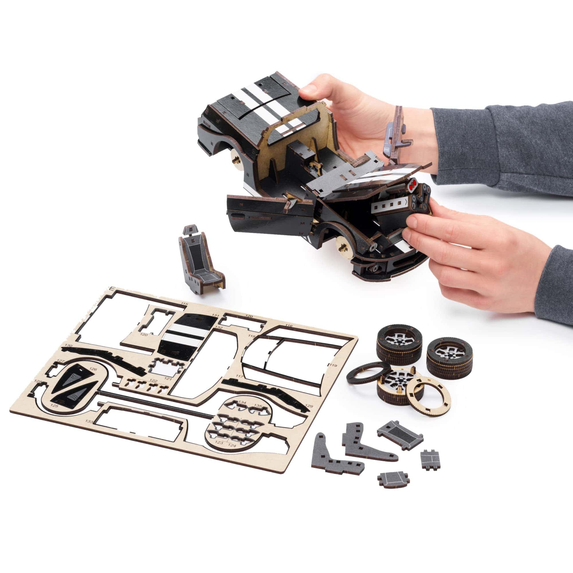 Rompecabezas de madera original UNIDRAGON - Auto deportivo, - Imagen 9