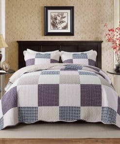 NEWLAKE Juegos de Colchas de Algodón-Reversible Juego de