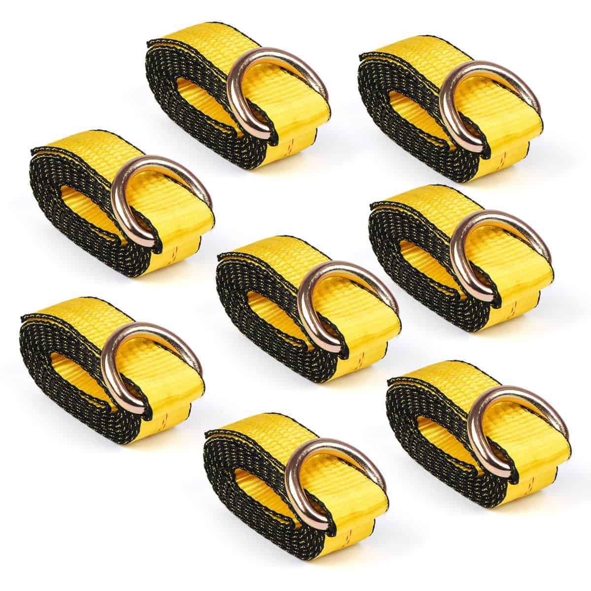 Paquete de 8 Correas Lazo Zeuli de 2" x 8" con Anilla en D