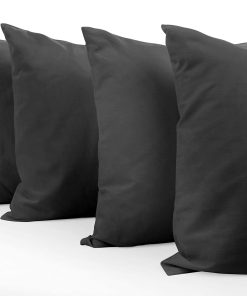 Juego de 4 Fundas de Almohada Estándar -Gris Oscuro