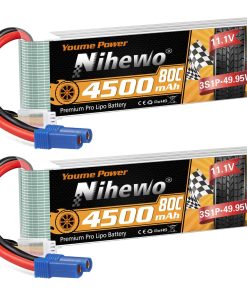 Paquete de 2 baterías de Litio de 11.1V 4500mAh 80C con