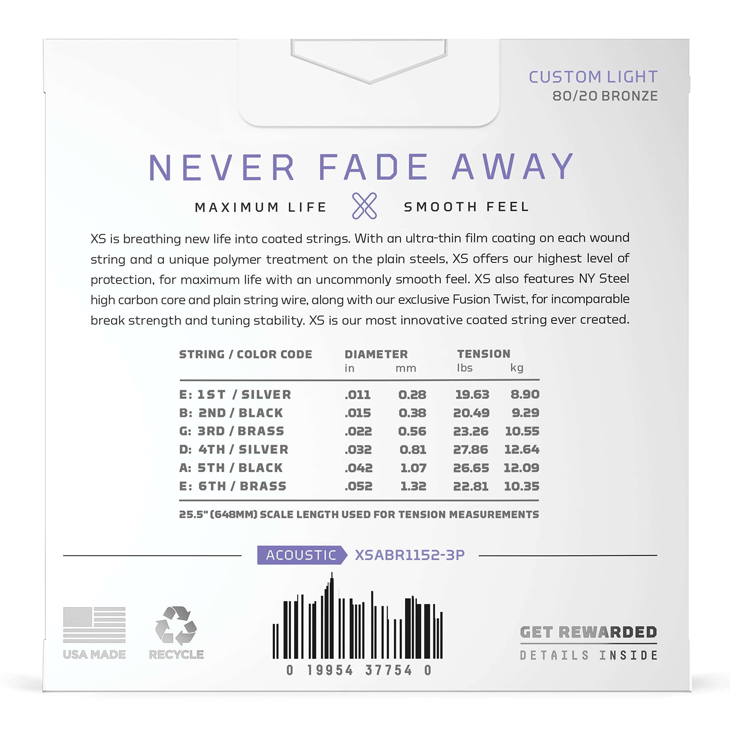 Cuerdas de guitarra D'Addario - XS 80/20 Bronce recubierto - Imagen 3