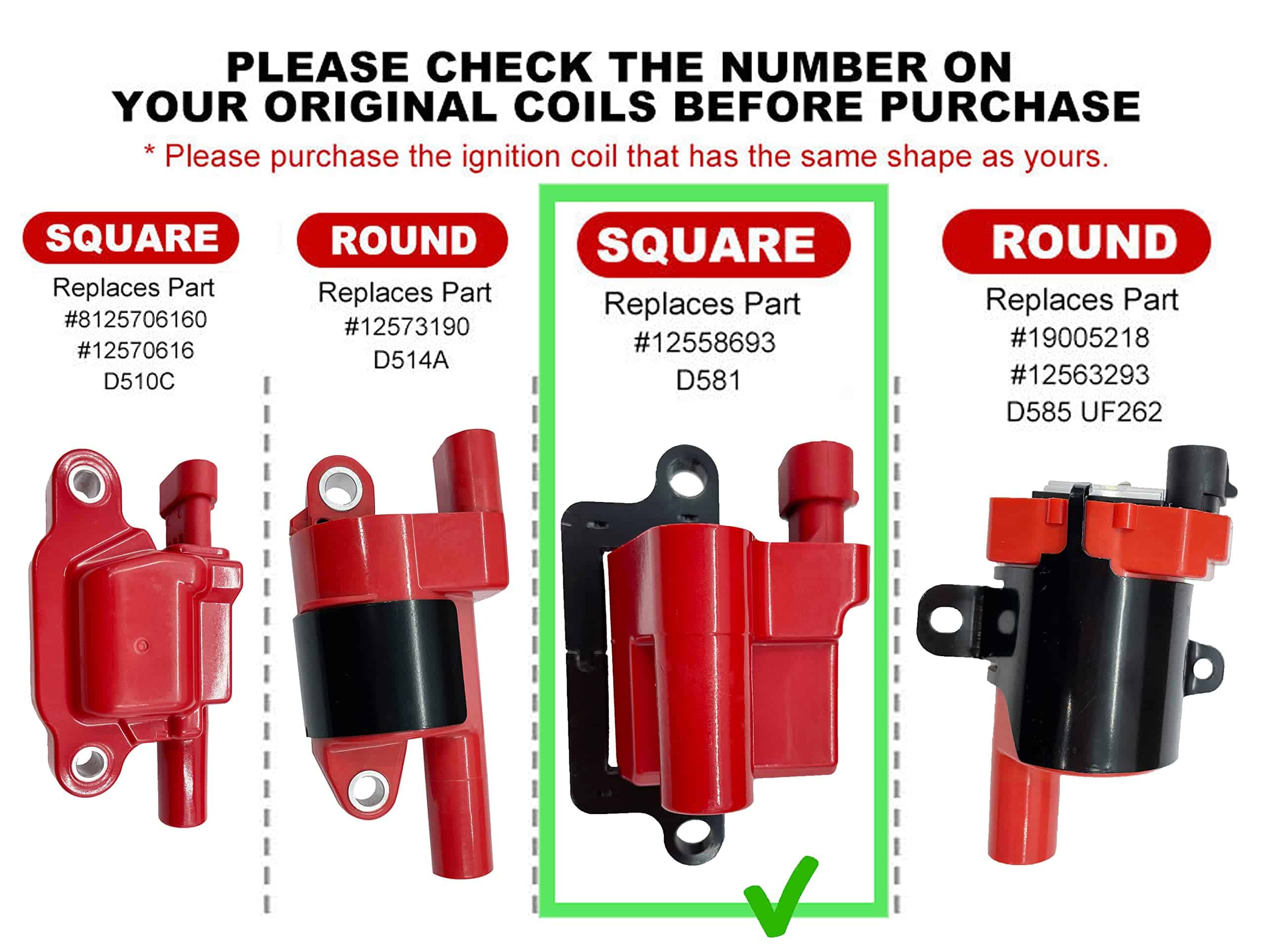 Juego de 8 bobinas de encendido cuadradas de ALTA ENERGÍA - Imagen 8