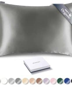 Funda de Almohada de Seda Orgánica RENESSY -Gris Grafito