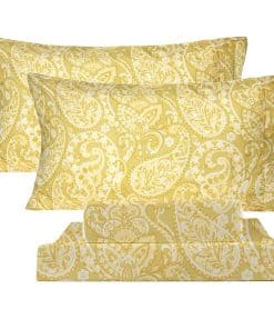 Juego de sábanas King Size amarillas con estampado de